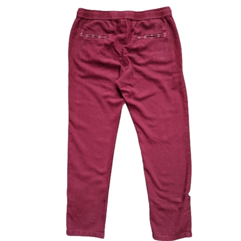 Roxy Linen Blend Drawstring Roll Cuff Pants Medium - image 5